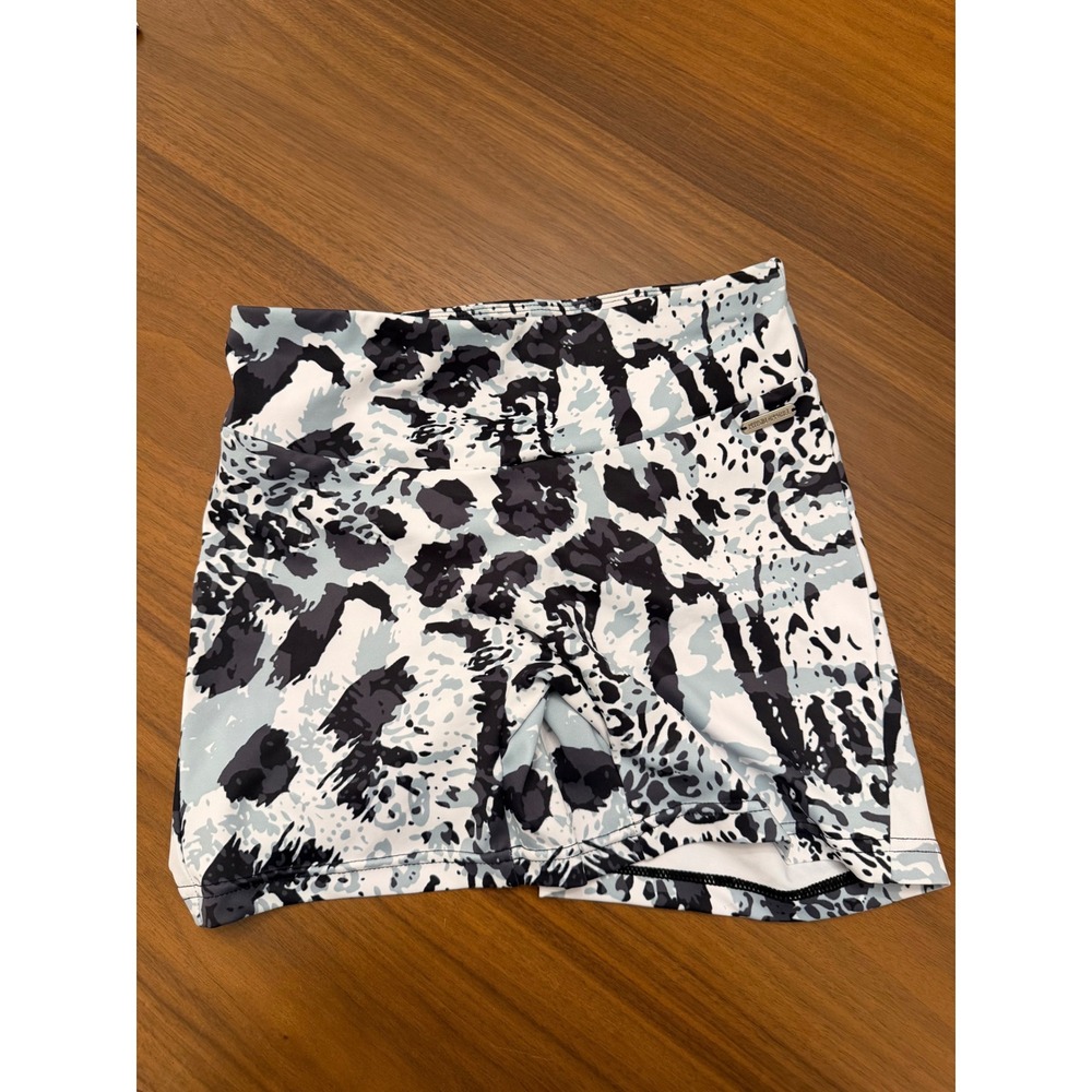 Physiq Apparel Womens Scrunch Butt Animal Print Workout Shorts Blue Black Small